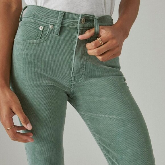 Lucky Brand High Rise Stevie Flare Cord in Dark Forest Size 4 - Picture 2 of 7